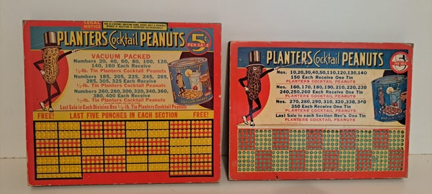 (2) Planters Peanut punch boards