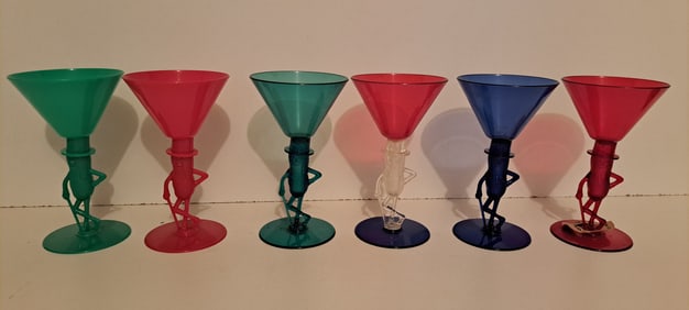 (6) Mr. Peanut cocktail glasses