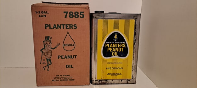 Planters Peanut oil tin with box