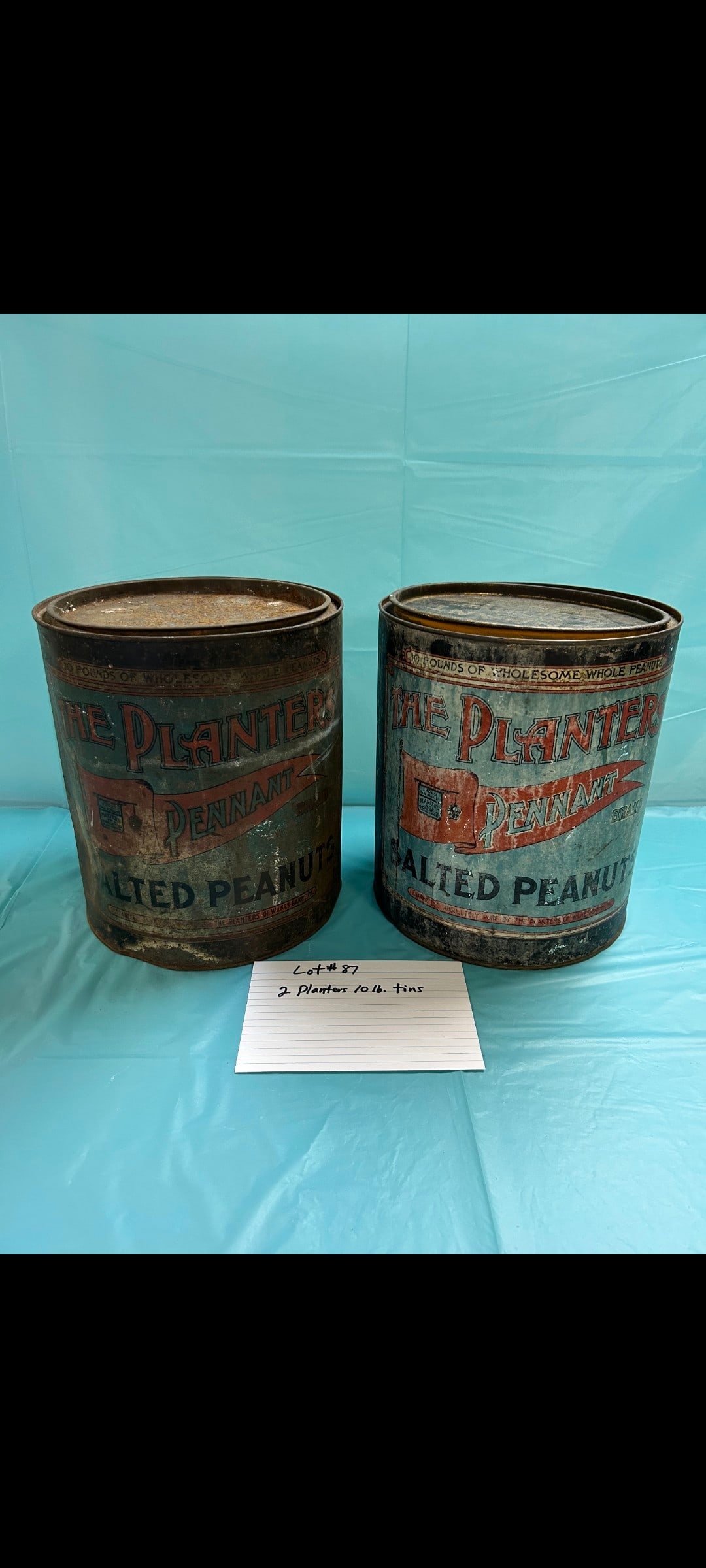 (2) Planters Peanut 10 lb. tins (1 of 4)