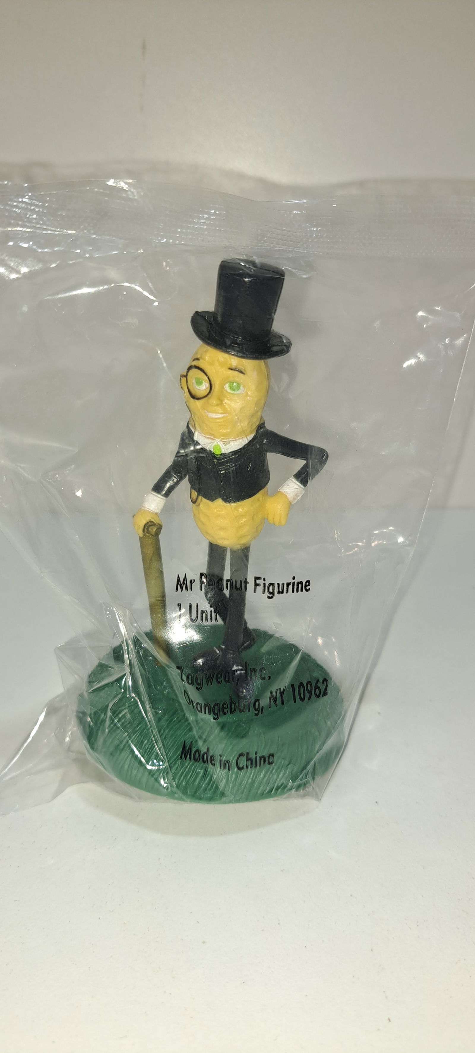 Mr. Peanut figurine: plastic, Mr. Peanut figurine, new in plastic, approx. 4" tall, Please note: if picking up, location is different than auction location. Please contact us for options