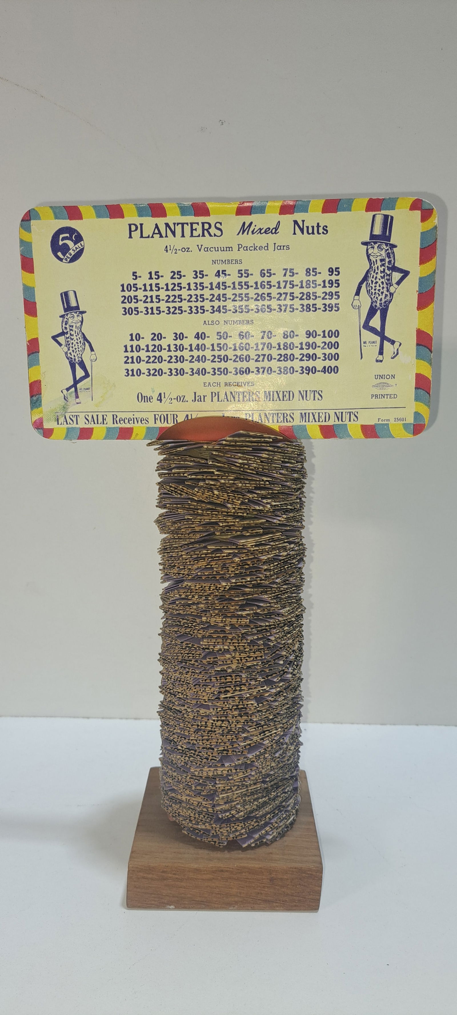 Planters Peanuts pull tab game: Planters Peanuts pull tab game, complete, unused, good condition, approx. 12.75" tall, Please note: if picking up, location is different than auction location. Please contact us for options.