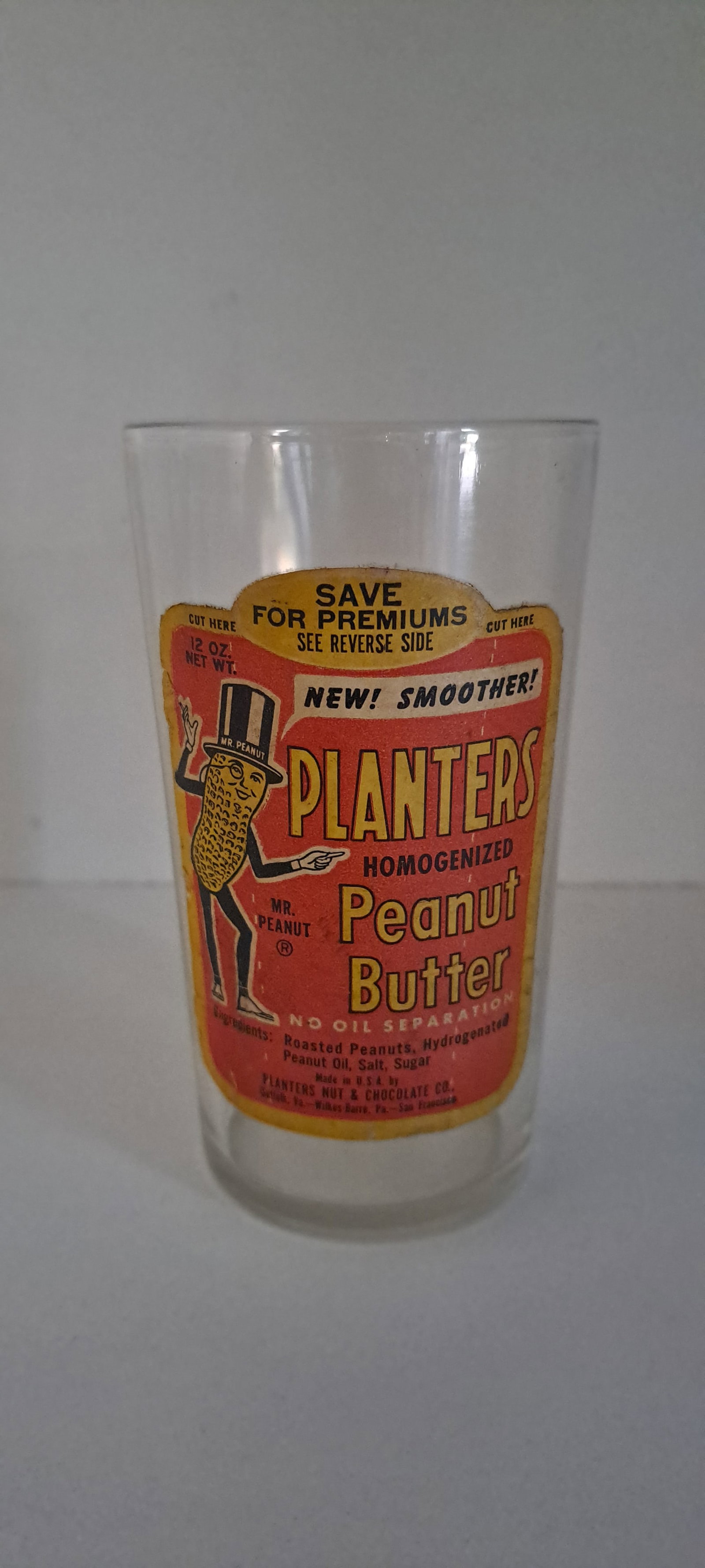 Planters Peanuts, peanut butter glass (1 of 2)