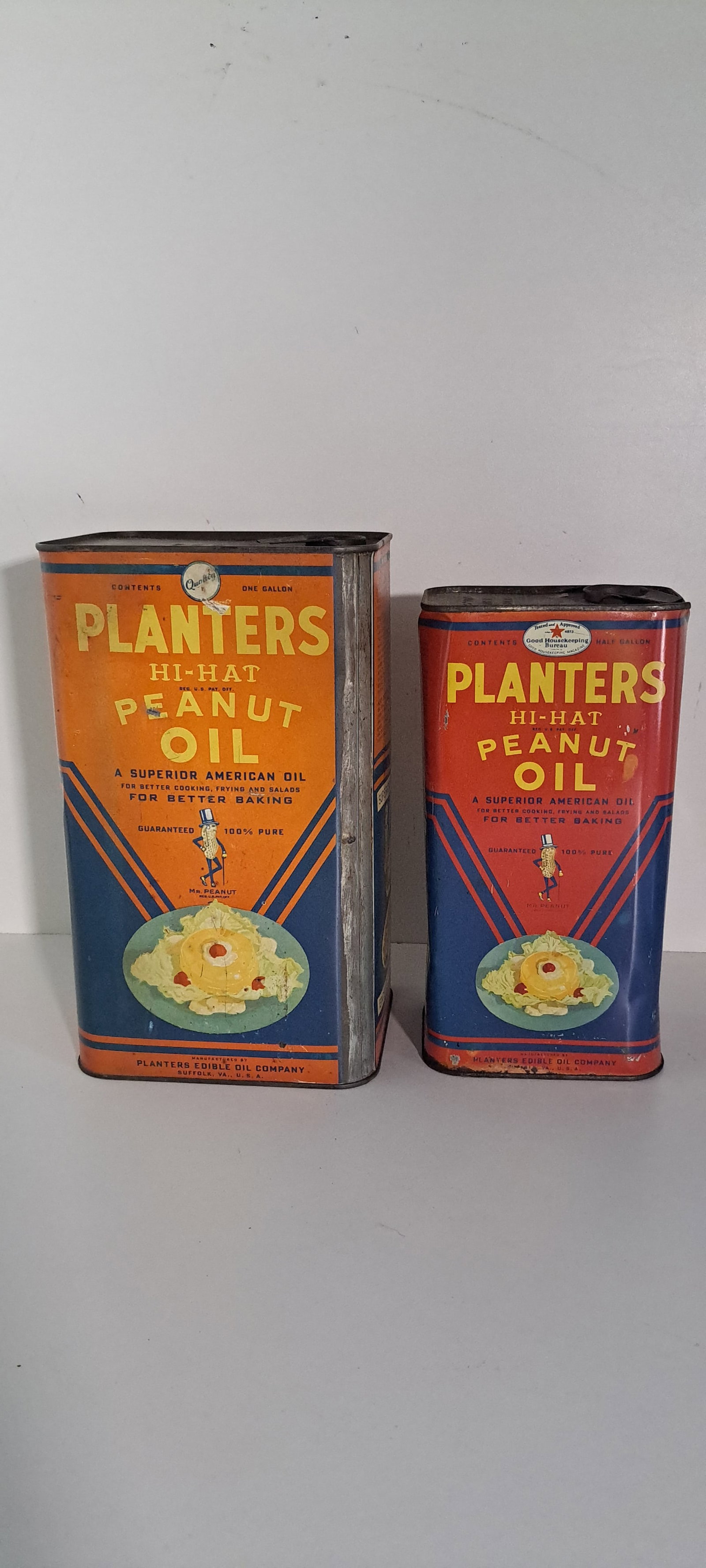 (2) Planters Peanuts Hi-Hat oil tins (1 of 6)
