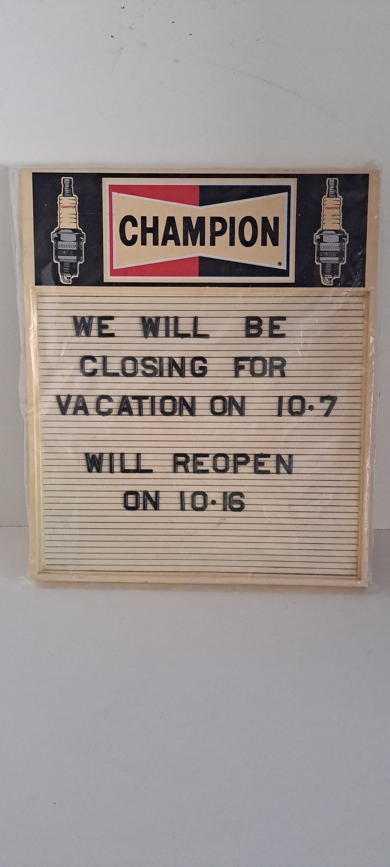 Champion Spark Plug sign (1 of 3)