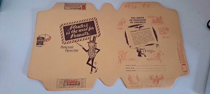 (6) Mr. Peanut book covers: (6) unused Mr. Peanut paper book covers. All in very good condition. Approx. 12" x 19". Please see our shipping policy for options.