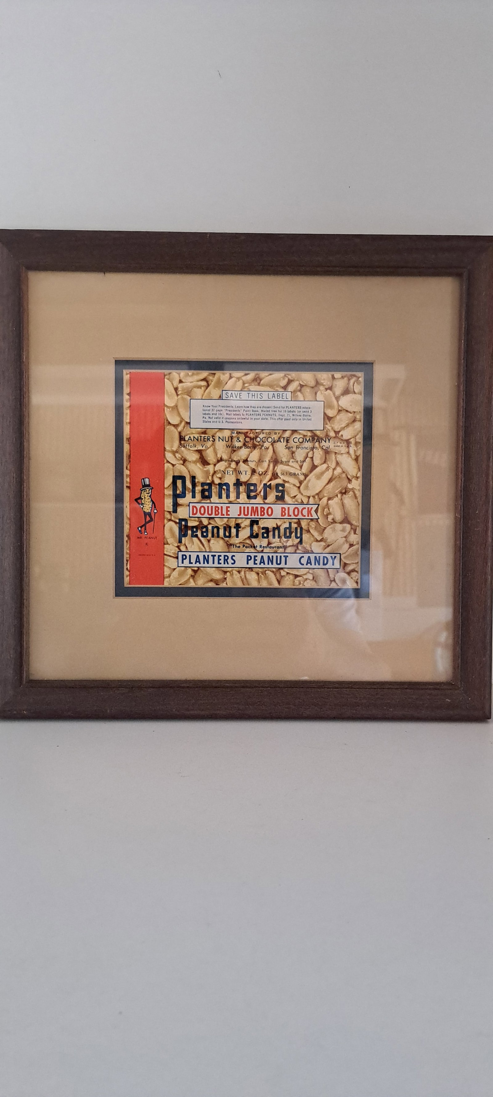 Framed Planters Peanuts Jumbo Block wrapper (1 of 2)