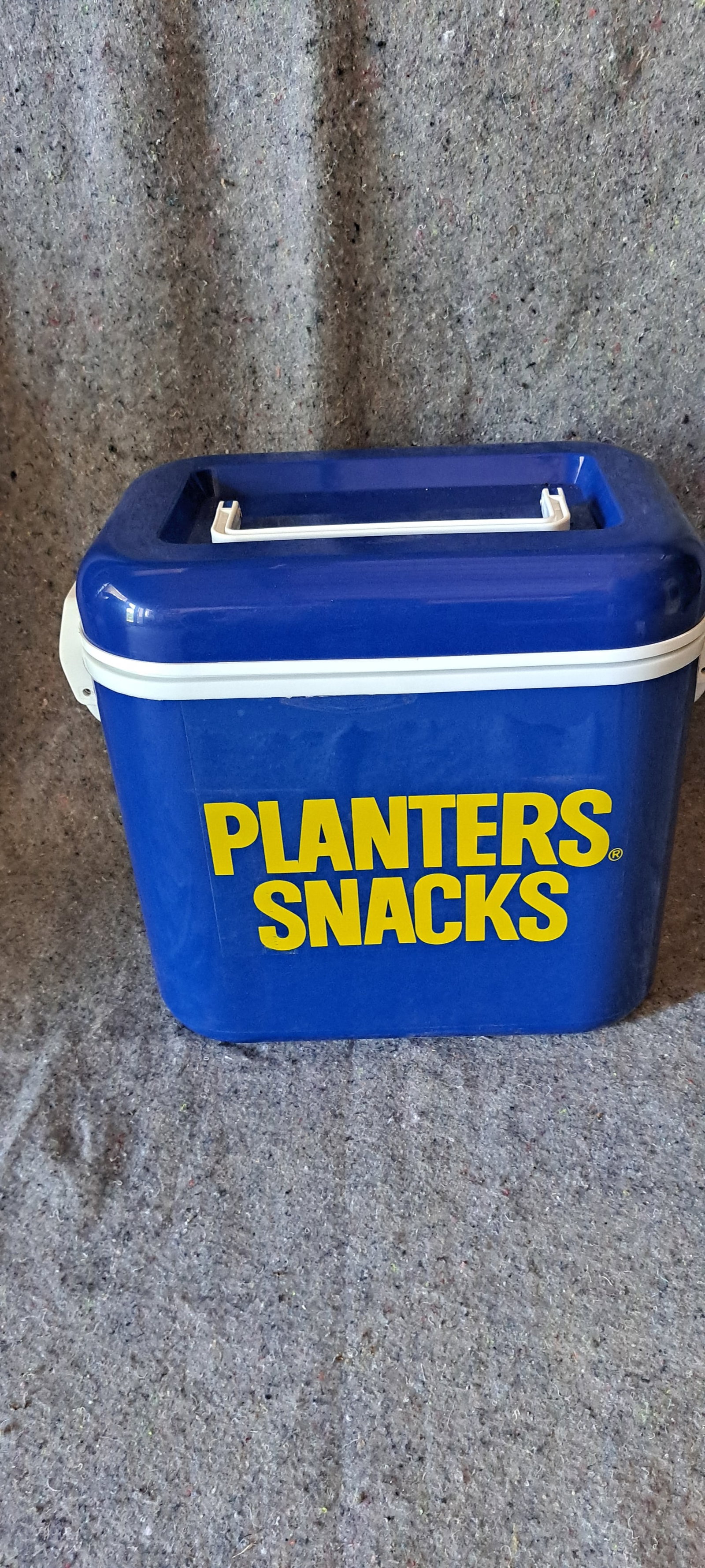 Planters Snacks cooler: Planters Snacks cooler, with handles. Unused, minor storage wear. Approx. 11" x 18" x 16". Please see our shipping policy for options.