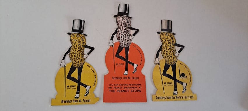 (3) Mr. Peanut bookmarks (1 of 5)