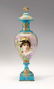 10806: Large Sevres style porcelain Art Nouveau vase, l