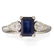 A sapphire, diamond, and platinum ring,