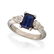 A sapphire, diamond, and platinum ring, - 2