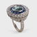 An aquamarine, sapphire, diamond, and platinum ring, - 2