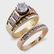 A diamond and fourteen karat gold bridal set,