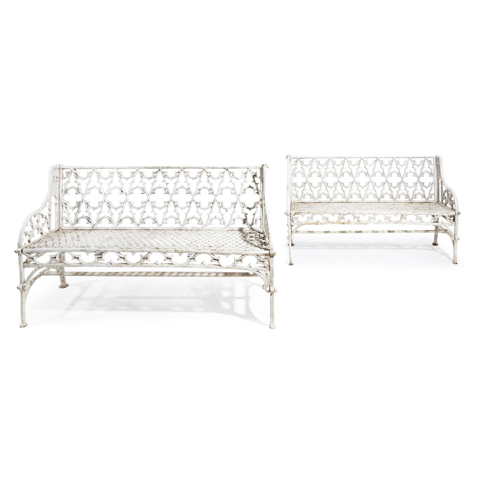 Pair of Gothic Revival whitepainted cast iron garden Apr 28, 2020