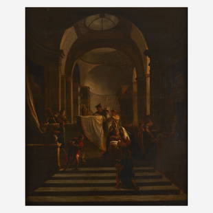 Manner of Jacob de Wit (Dutch, 1695–1754), ,: Manner of Jacob de Wit (Dutch, 1695–1754) Presentation in the Temple Oil on canvas 30 5/8 x 25 in. (77.8 x 63.5cm) PROVENANCE:Private Collection, South Carolina.