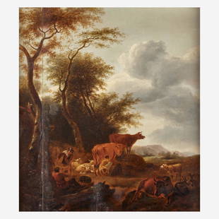 Manner of Paulus Potter (Dutch 1625-1654), , Herdsman: Manner of Paulus Potter (Dutch 1625-1654) Herdsman with Cattle Oil on cradled panel 19 5/8 x 17 1/8 in. (49.8 x 43.5cm) PROVENANCE: Collection of Dr. Morris V. Shelanski, Wynnewood, Pennsylvania.