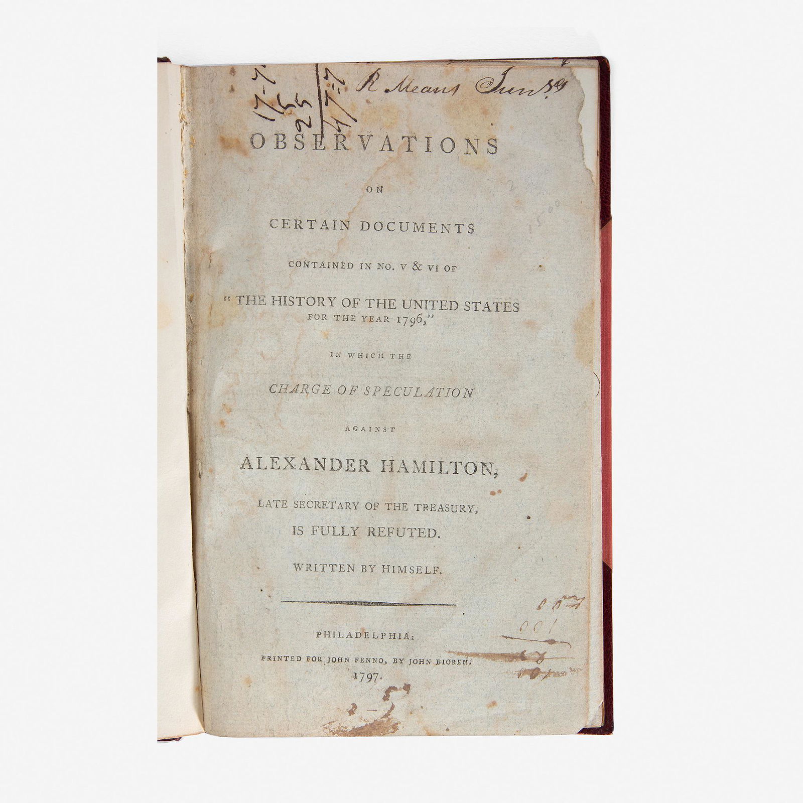 [Hamilton, Alexander] [Reynolds Pamphlet] Observations (0041) on Oct