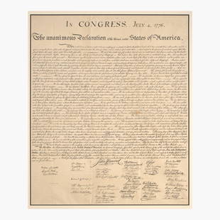 [Americana] [Declaration of Independence] (Force, Peter) In Congress, July 4, 1776. The unanimous: [Americana] [Declaration of Independence] (Force, Peter) In Congress, July 4, 1776. The unanimous Declaration of the thirteen united States of America Wash(ingto)n., (D.C.): W. J. Stone SC., (ca.