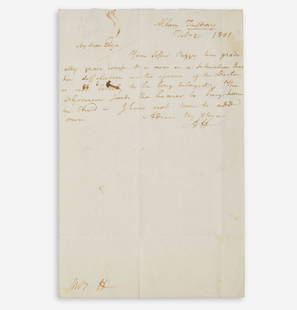 [Americana] Hamilton, Alexander Autograph Letter, signed: [Americana] Hamilton, Alexander Autograph Letter, signed Alexander Hamilton writes to his beloved wife, Eliza, informing her of the deteriorating health of her younger sister, PeggyAlbany, Tuesday,