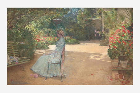 Childe Hassam (American, 1859&#8211;1935) Mrs. Hassam in a Garden, Villiers-le-Bel