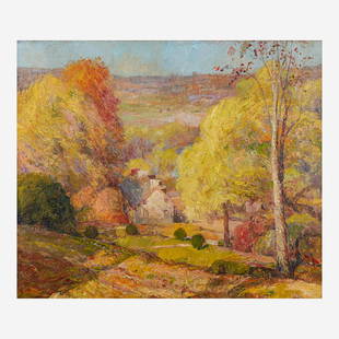 William Francis Taylor (American/Canadian, 1883–1970) The Delaware Valley in Fall: William Francis Taylor (American/Canadian, 1883–1970) The Delaware Valley in Fall Signed 'Wm Francis Taylor' bottom left, oil on canvas25 x 29 3/4 in. (63.5 x 75.6cm) Provenance Private Collect