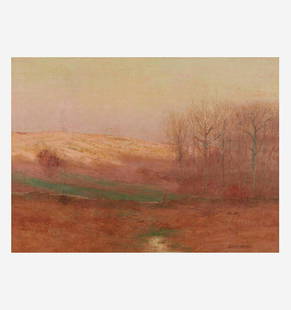 Bruce Crane (American, 1857–1937) Field at Dusk: Bruce Crane (American, 1857–1937) Field at Dusk Signed 'BRUCE CRANE' bottom right, oil on canvas 22 x 30 in. (55.9 x 76.2cm) ProvenanceNewman Galleries, Philadelphia, Pennsylvania. Acquired