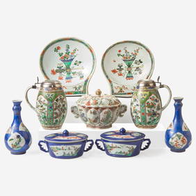 A group of nine assorted Chinese export porcelain tablewares &#22806;&#37559;&#29943;&#19968;&#32068 (1 of 4)