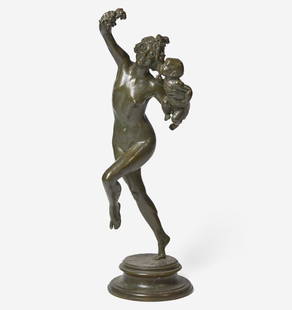 Frederick William MacMonnies (American, 1863–1937) Bacchante and Infant Faun: Signed and dated on basee 'F MacMonnies / 1893' with foundry mark, bronze with dark brown patina34 in. (86.4cm) Provenance Private Collection, Florida.