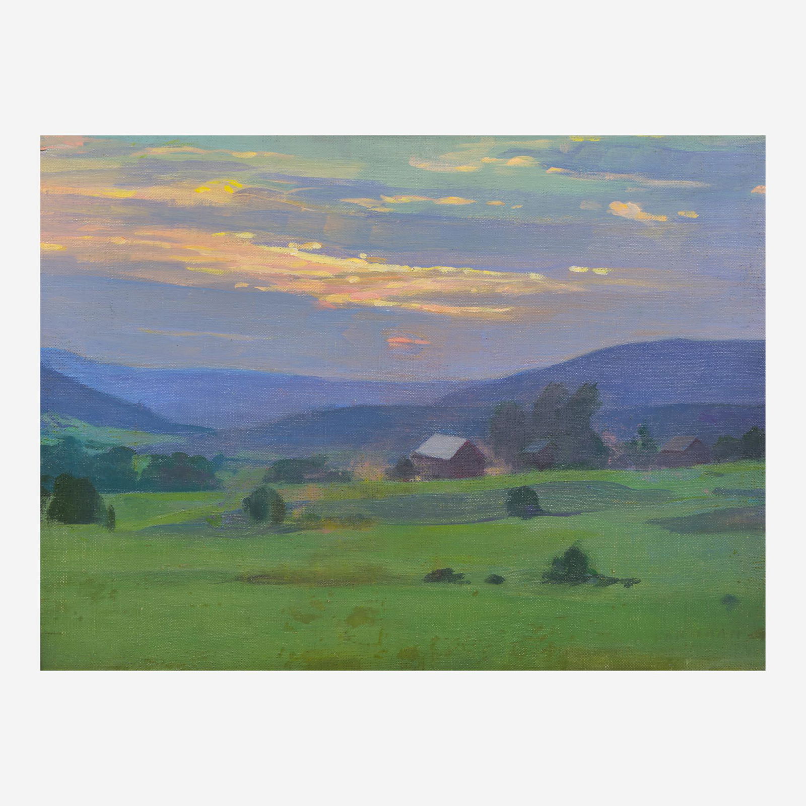 Alexander Farnham (american, B. 1926) Sunset Over The Hills; Together With Afternoon Reflections
