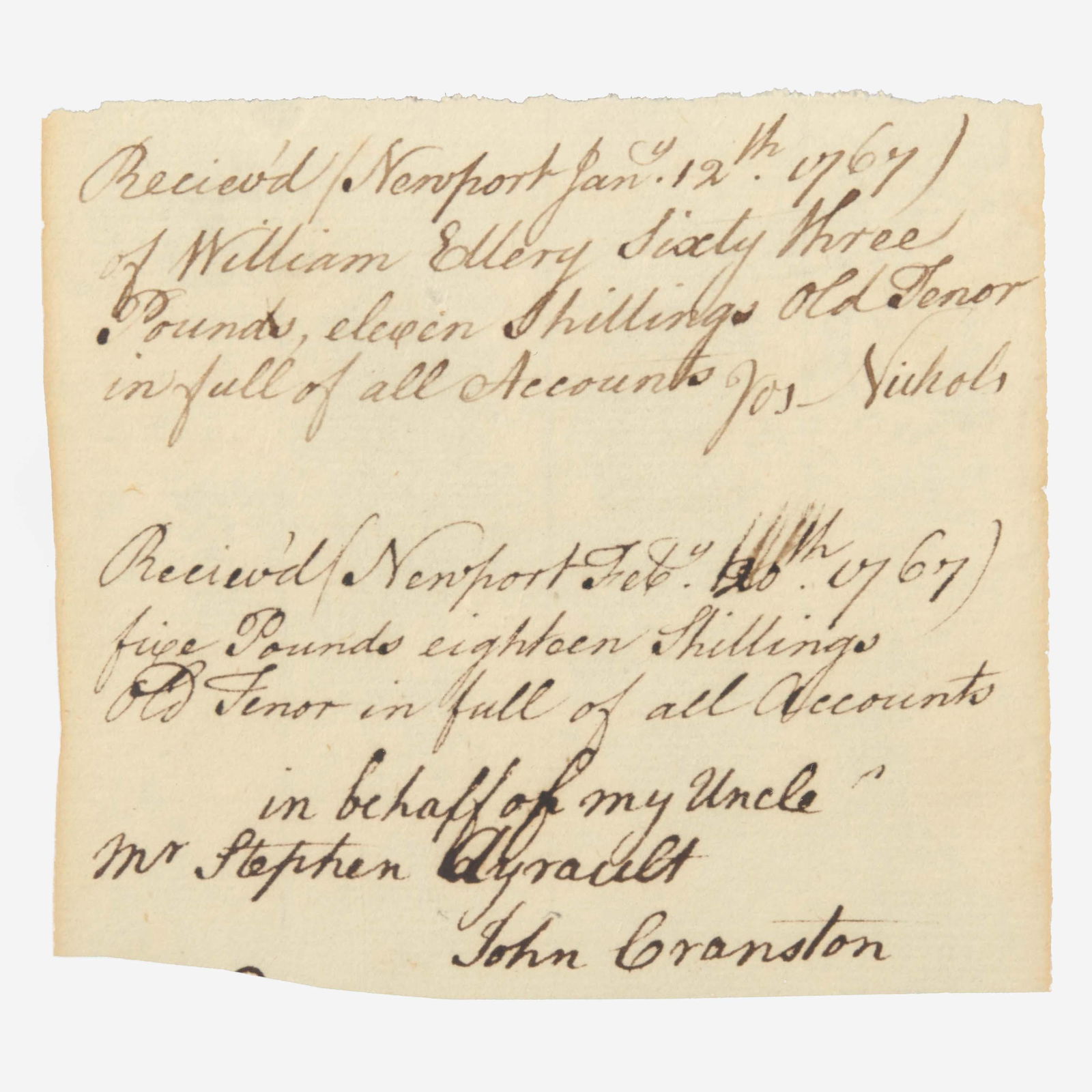 delegate from rhode island from the declaration of independence