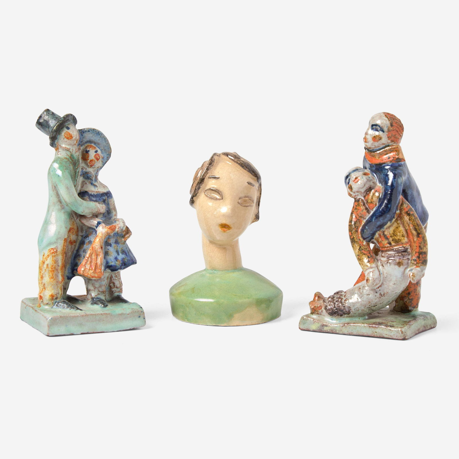 Wiener Werkstätte (austrian, Active 19031932) Three Ceramic Figures