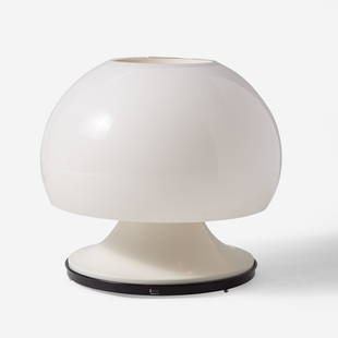 Gino Sarfatti (Italian, 1912-1985) Table Lamp No. 596, Arteluce, Italy, 1968: Gino Sarfatti (Italian, 1912-1985) Table Lamp No. 596, Arteluce, Italy, 1968 Lacquered aluminum, opal methacrylate diffuser With applied label to base: "Arteluce, Made in Italy" (H: 18 3/4, Dia: 19