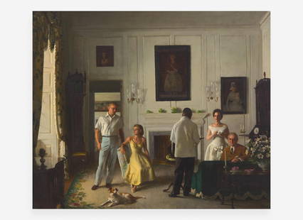 John Koch (American, 1909-1978) - Garbisch Family Portrait (Version I): John Koch (American, 1909-1978) - Garbisch Family Portrait (Version I) Signed and dated ‘Koch 1955’ bottom right, oil on canvas 25 x 30 in. (63.5 x 76.2cm) Executed in June 1955. Provenanc