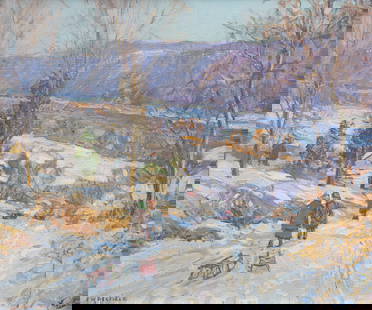 Edward Willis Redfield (American, 1869-1965) - Winter Holiday: Edward Willis Redfield (American, 1869-1965) - Winter Holiday Signed ‘E.W. REDFIELD’ bottom left; also pencil titled, dated ‘1909,’ signed and numbered ‘#5A’ on upp