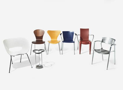 Contemporary, Six Chairs: Contemporary, Six Chairs France/Germany/Spain/Denmark/USA, 1990s-2000s Mixed media Comprising production examples of: Philippe Starck, “Louis 20” armchair for Vitra; Ron Arad, “Tom V