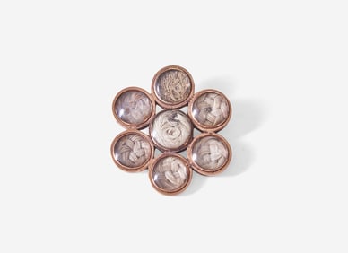 A Georgian hairwork mourning brooch, England, circa 1760