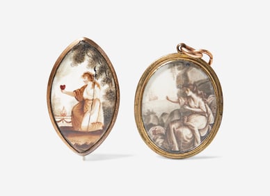Two fine Georgian mourning pieces, England, circa 1790