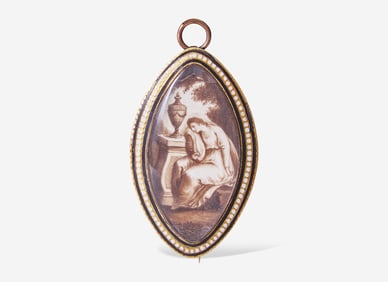A fine Georgian mourning brooch, England, circa 1790