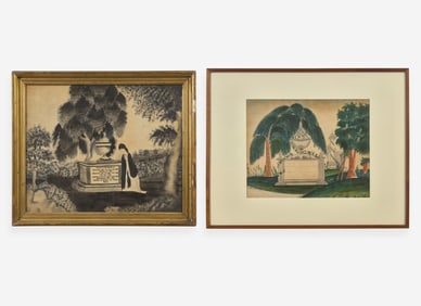 American School 19th century, Two Mourning works from Massachusetts