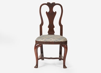 A Queen Anne walnut and walnut veneer balloon seat side chair, Ireland, circa 1725