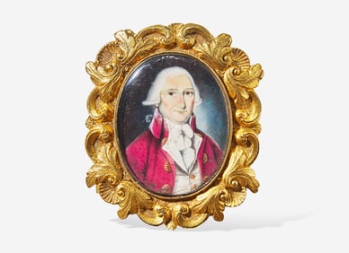 William Verstille (1757-1803), Portrait miniature of a gentleman in red, circa 1785
