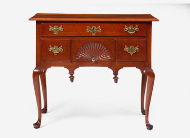 A Queen Anne carved cherry dressing table, New England, mid-18th century