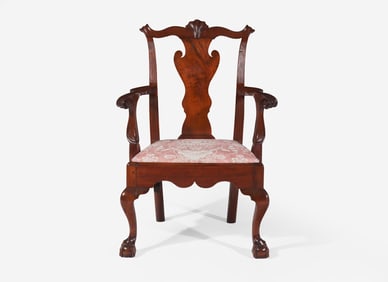 A Chippendale carved walnut armchair, Philadelphia, PA, circa 1760