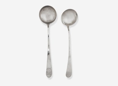 Two silver punch ladles, John Lynch (1761-1848), Baltimore, MD, and John Houlton, Philadelphia or
