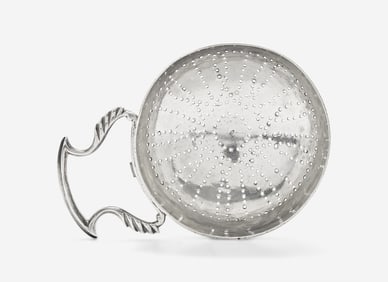 A rare silver tea strainer, Richard Humphreys (1750-1832), Philadelphia, PA, circa 1775