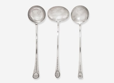 A group of three Federal silver punch ladles, William Garret Forbes (1751-1840), New York, NY, Isaac