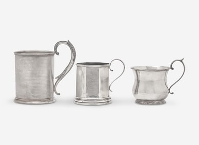 A group of three silver cups, Bailey & Kitchen (active 1833-1846), Anthony Rasch (c. 1778-1858),