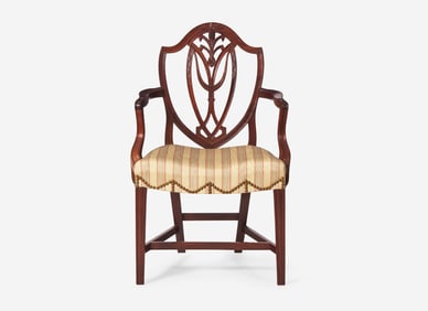 A Federal carved mahogany armchair, possibly New York, NY, circa 1800