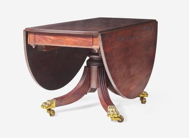 A Federal grained mahogany dining table, Baltimore, MD, circa 1820